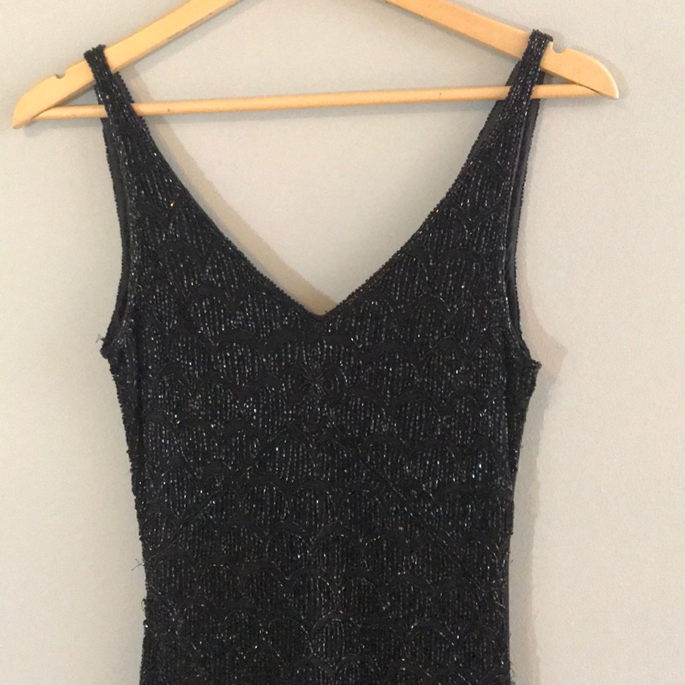 Black Beaded Cocktail Dress